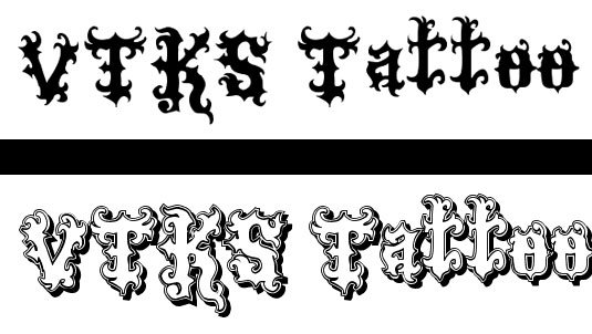 Tattoo fonts Viks