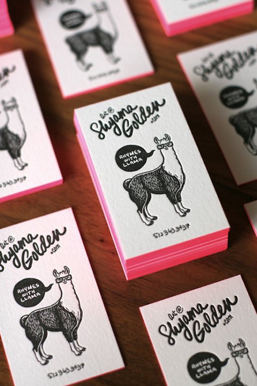 Letterpress business cards: Shyama Golden