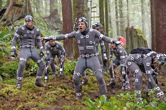 Andy Serkis and the other actors with mocap