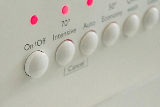 A washing machine control panel