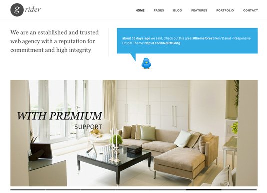 Free Drupal theme: Grider