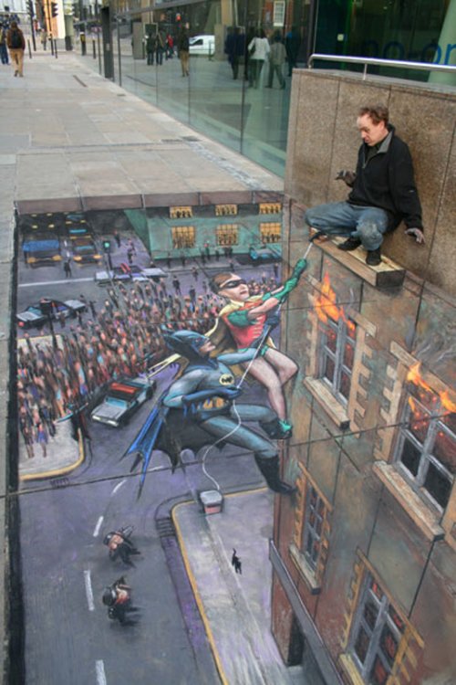 examples of street art: Julian Beever