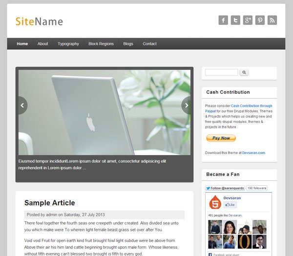 Drupal themes - Responsive Blog