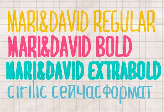 Free handwriting fonts: Mari & David