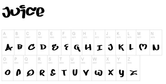 Graffiti font Juice