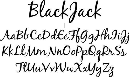 Free cursive fonts: Black Jack