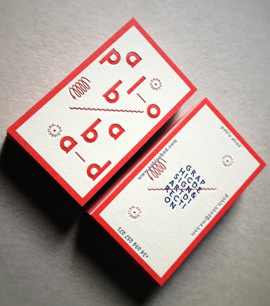 Letterpress business cards: Pablo Abad