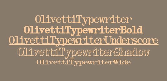 Typewriter fonts: Olivetti Typewriter