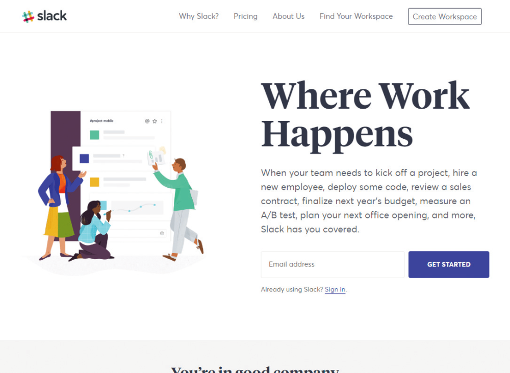 Slack website