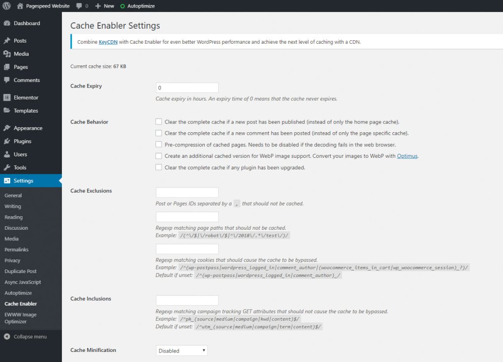 Speed up and optimise WordPress: Set up page caching