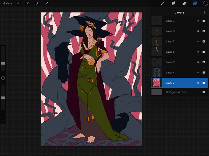 Procreate tutorial: dramatic female figure