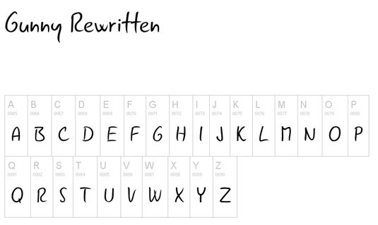 Free handwriting fonts: Gunny Rewritten