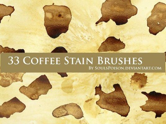 free Photoshop brushes: coffee stain