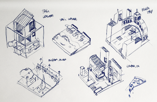 Website layouts: initial sketch