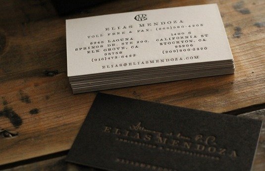 Letterpress business cards: Elias Mendoza
