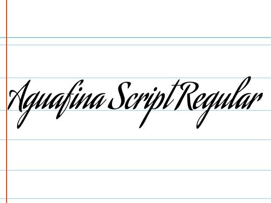 Free cursive fonts: Aguafina Script Regular