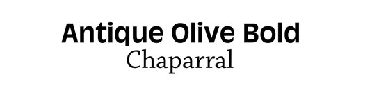 Font pairings: Antique Olive and Chaparral