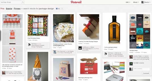 Pinterest packaging design inspiration search results