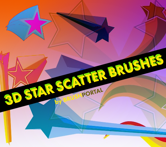 Best free Illustrator brushes - 3D star scatter