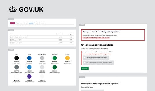 UI design: gov.uk
