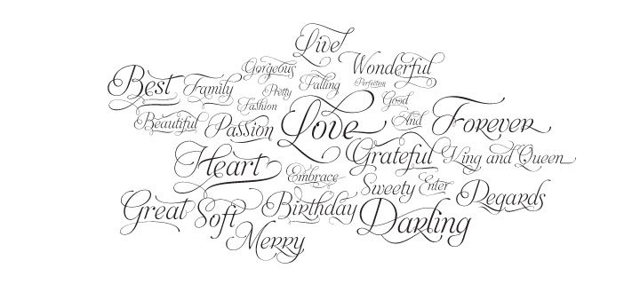 Calligraphy fonts: Aphrodite