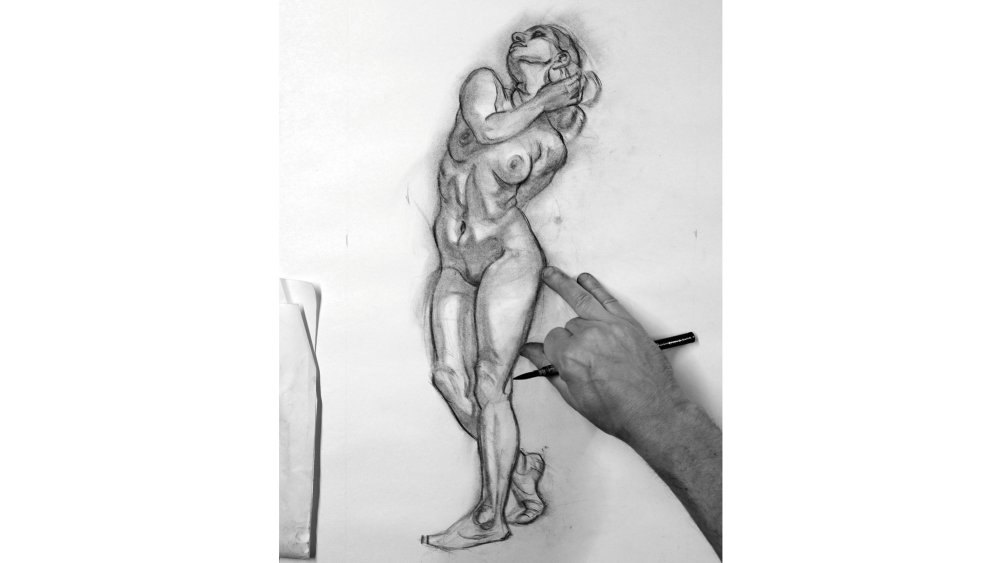 Charcoal figure drawing