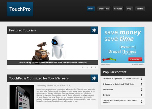 Drupal themes - TouchPro