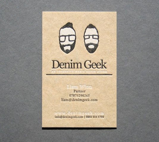 letterpress business cards: Denim Geek