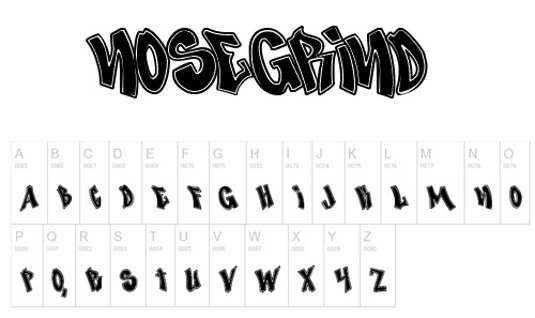 Graffiti font Nosegrind