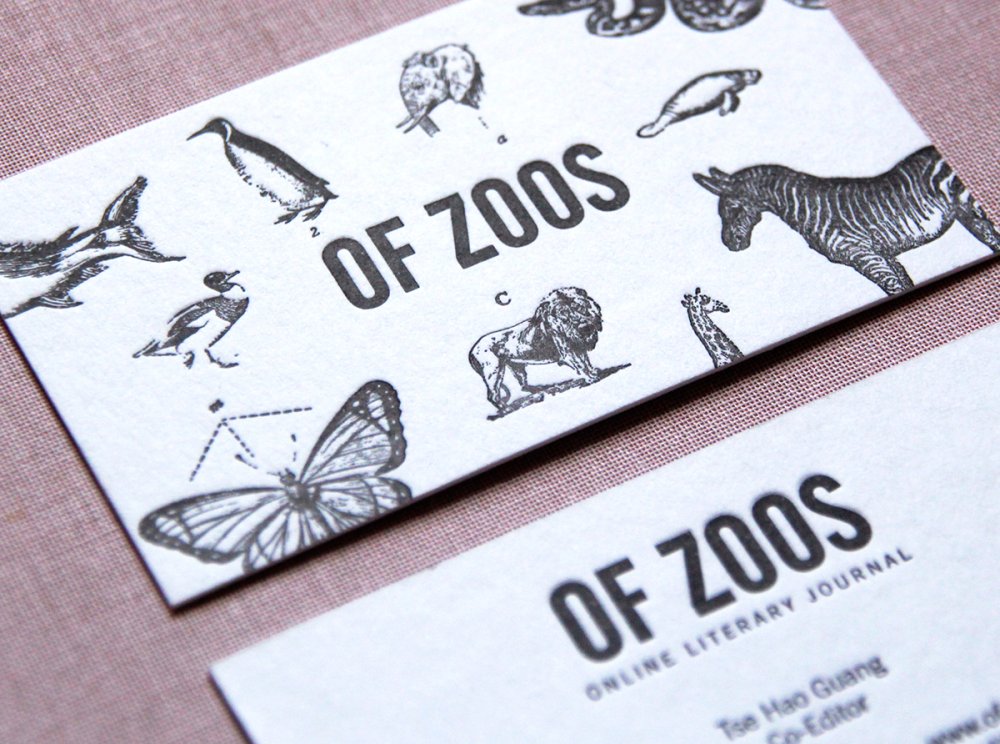 Letterpress business cards: Charmaine Yeo