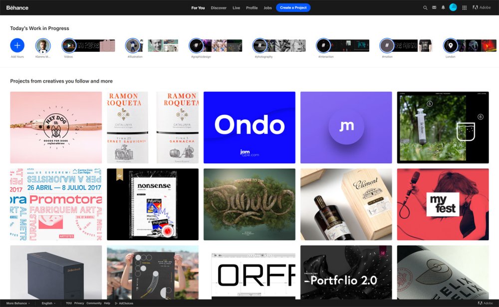 Free portfolio hosting options: Behance