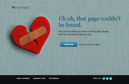 404 pages: eHarmony