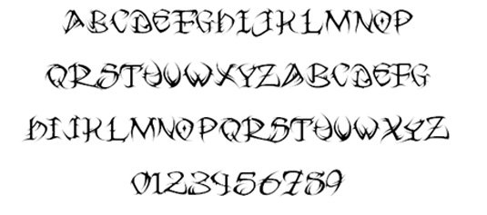 Tattoo fonts: Tribal
