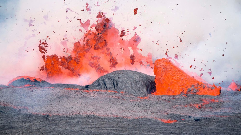 Erupting volcano