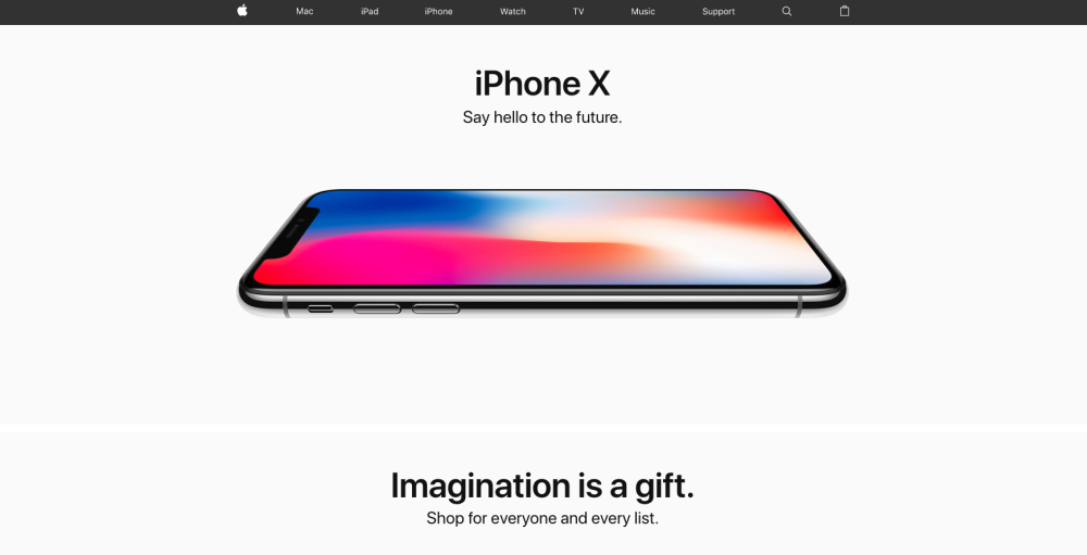 Landing page design - Apple