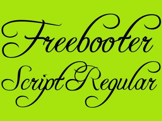 Free cursive fonts: Freebooter Script