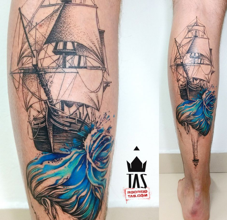 13 incredible examples of watercolor tattoo art: Rodrigo Tas