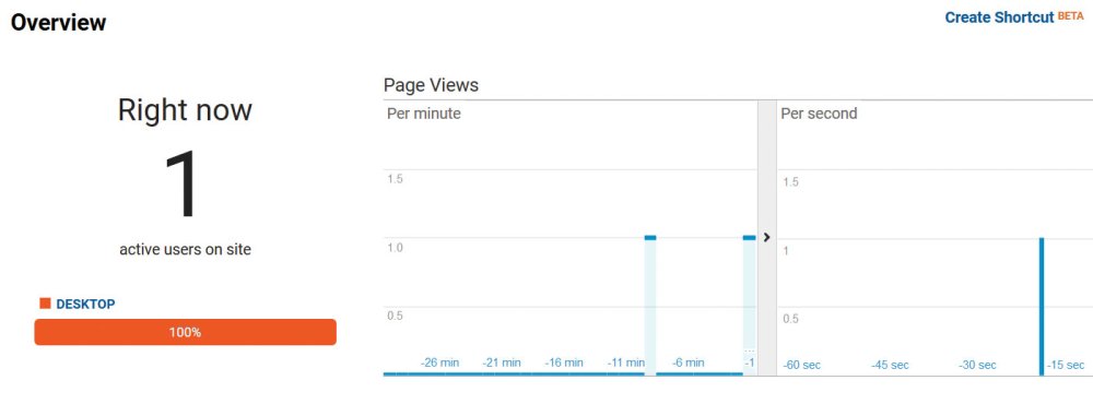 Google Analytics real-time data