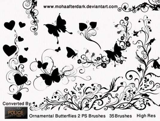 free Photoshop brushes: butterflies