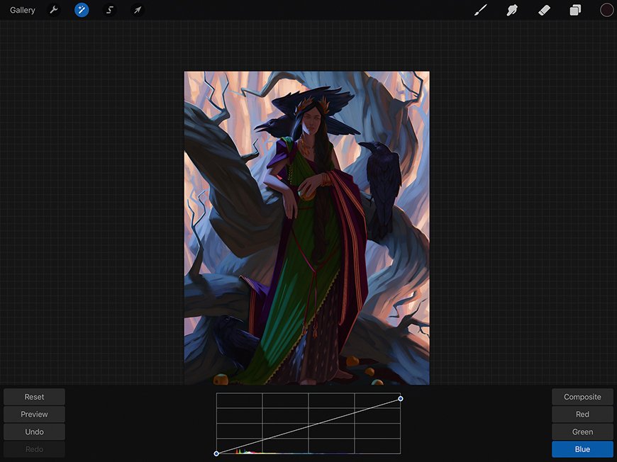 Procreate tutorial: dramatic female figure