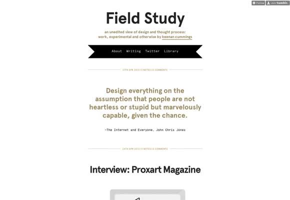 Tumblr blogs for designers: Field Study