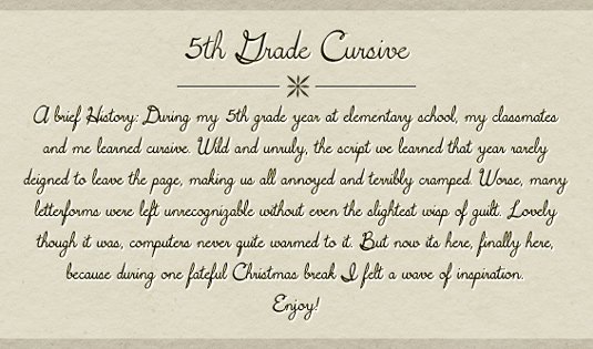 Free cursive fonts: 5th Grade Cursive