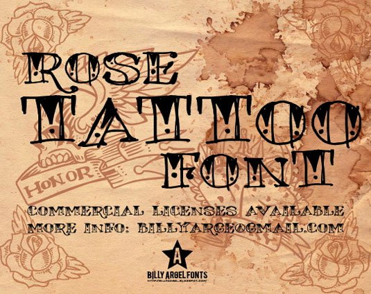 Tattoo fonts Rose