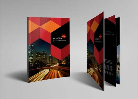 Best brochure templates: Hexagon