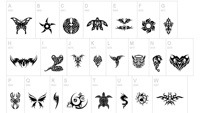 Tattoo font: Tribal Tattoo