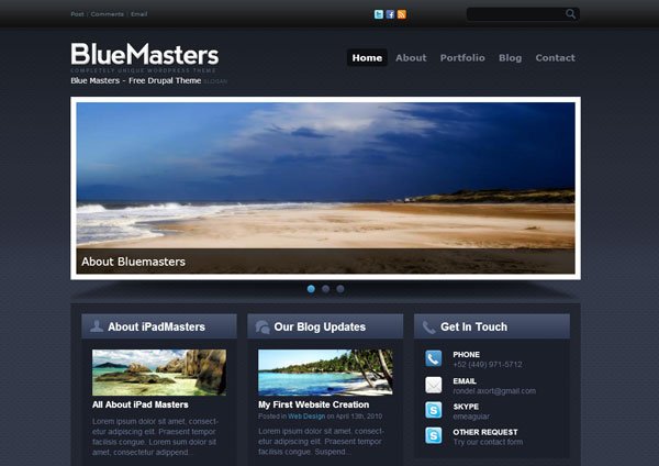 Drupal themes - Blue Masters