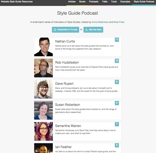 Web design podcasts: Style Guides