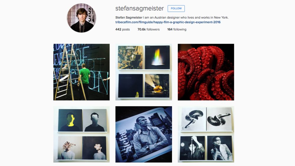 Graphic designers to follow on Instagram: Stefan Sagmeister