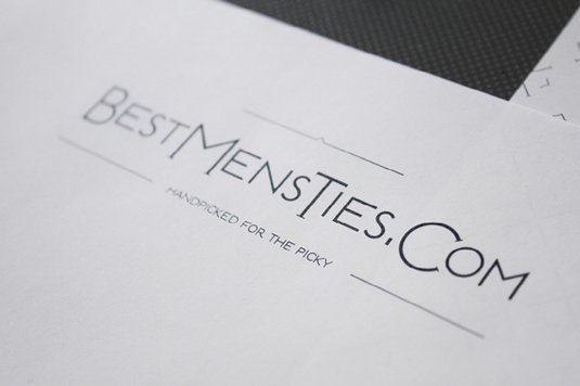 BestMen'sTies.com is written in a simple black serif font in this letterhead