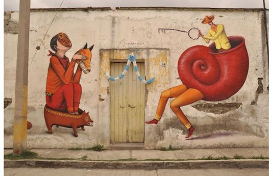 examples of street art:  Interesni Kazki